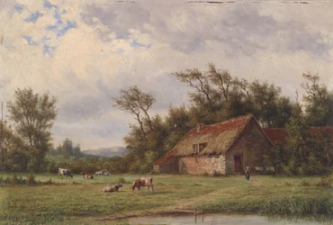 Landscape with Farmhouse, Cows, and Figurative Staffage